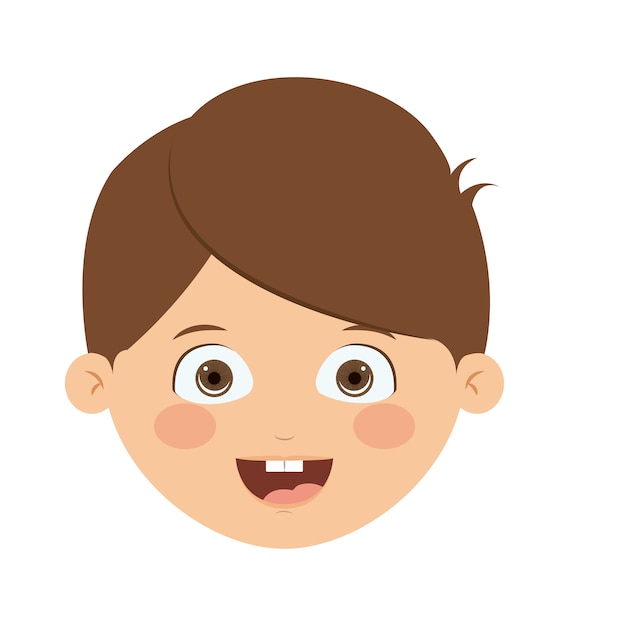 Front head boy isolated icon design