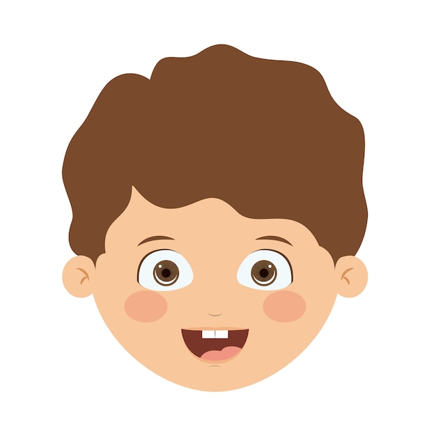 Front head boy isolated icon design