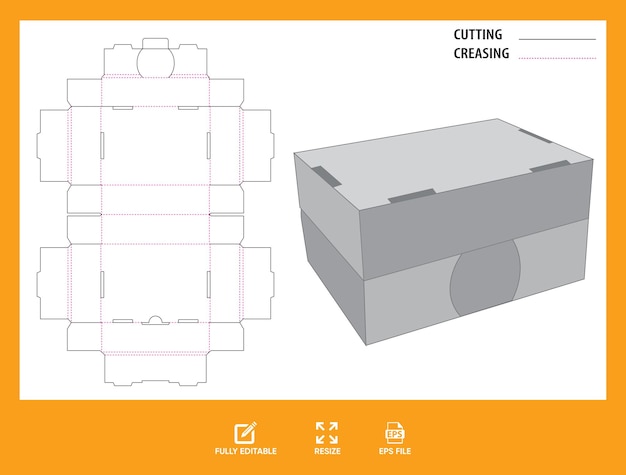 Vector front lock food box die lijn