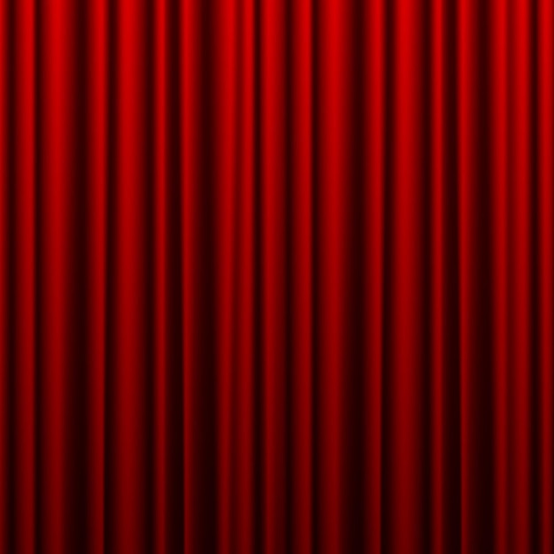 ベクトル 閉じた赤い劇場のカーテンの背景の正面