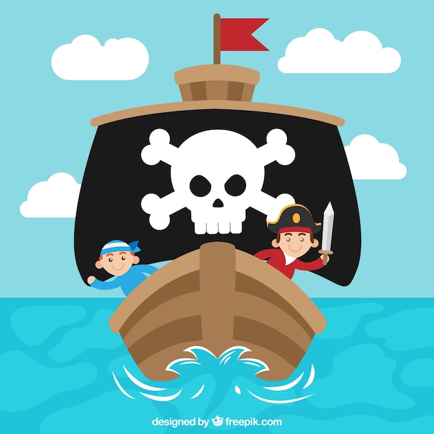 Front pirate ship background