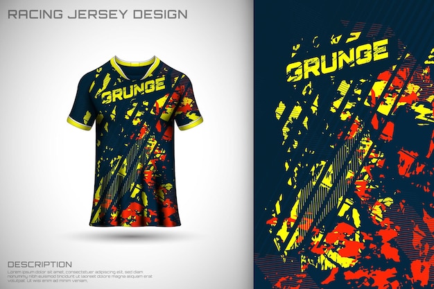 Front racing shirt design sports design for racing cycling jersey game vector