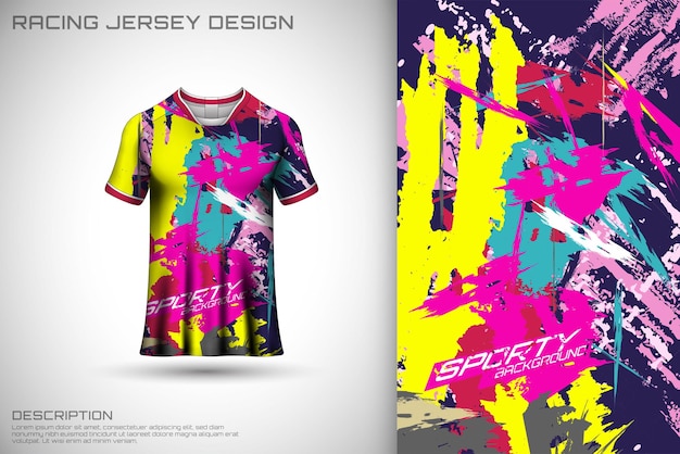 Front racing shirt design sports design for racing cycling jersey game vector