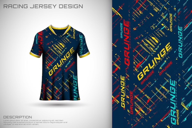 Front racing shirt design sports design for racing cycling jersey game vector