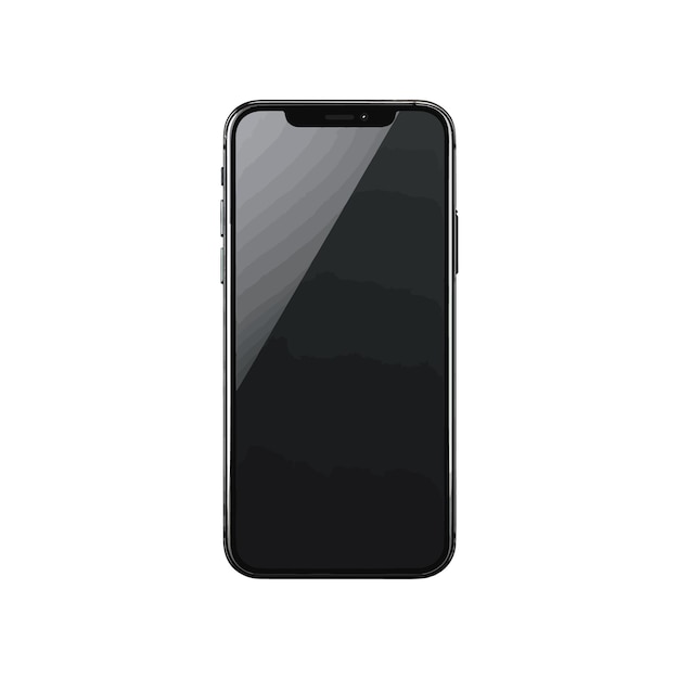 Front of realisticflat lay black phone Vector illustration design