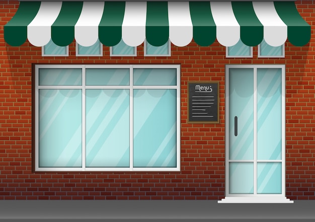 Vector front store building background