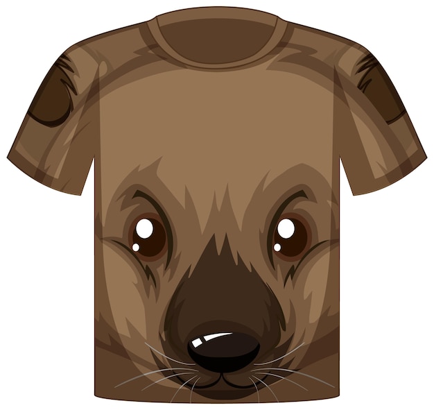 Front of t-shirt with face of cute bear pattern