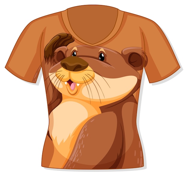 Front of t-shirt with otter pattern