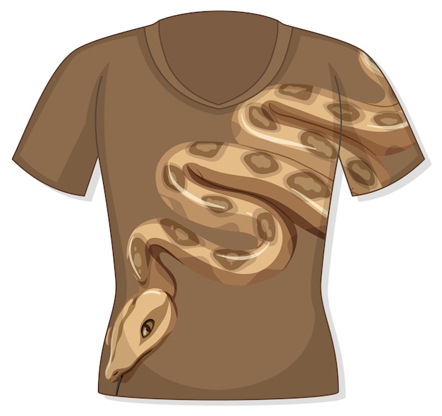 Vettore parte anteriore della t-shirt con motivo serpente