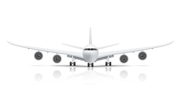 Vector front view of airplane isolated