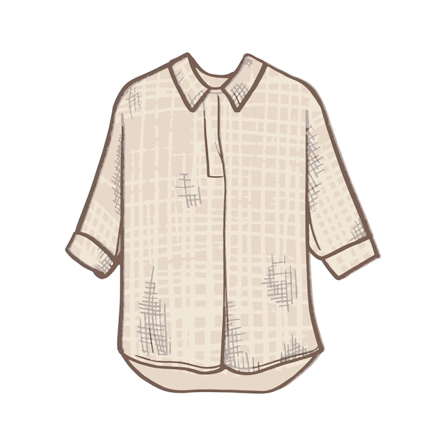 Vector front view of dirty shirts linen hemp shirts