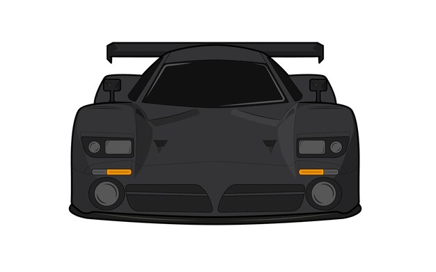 Front view illustration of a racing car