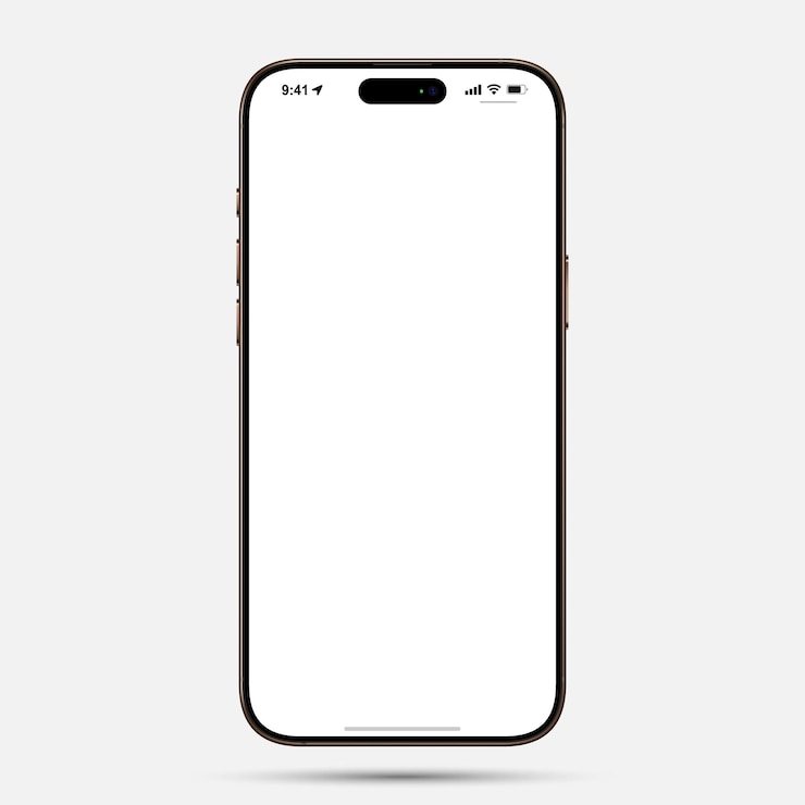 Vector iphone 16 pro max デザート タイタニウム モッケージ 白い空白画面 隔離ベクトル