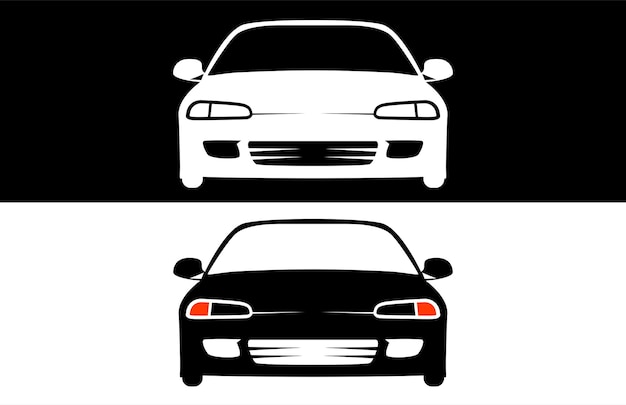 Front view simple car vector design