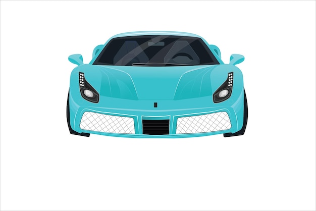 front view sports car with white background supercar and hypercar embedded inside blue supercar