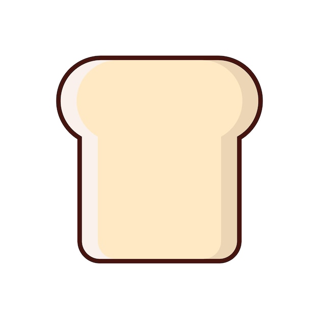 Front view of white bread on a white background