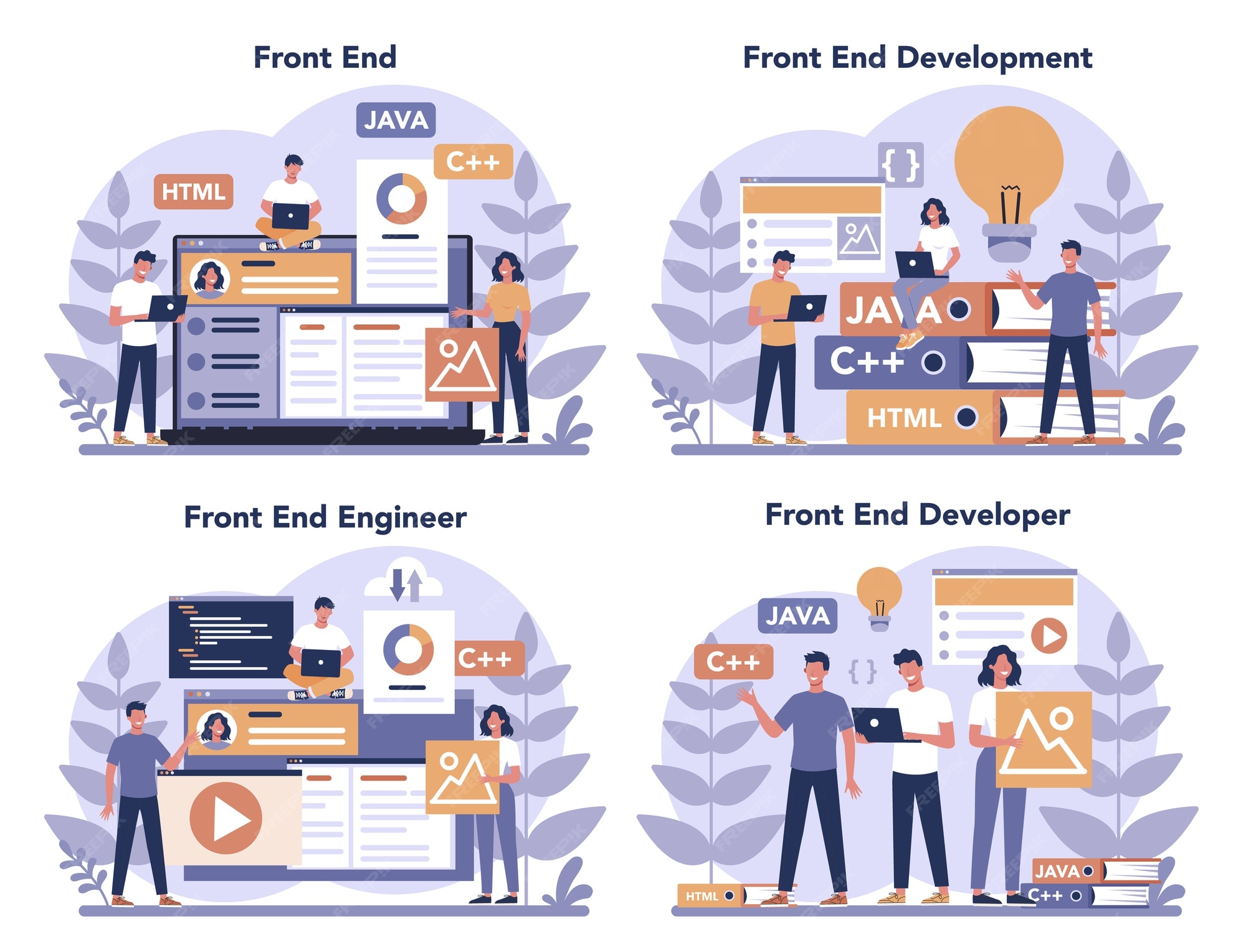 Premium Vector | Frontend development concept set. website interface ...
