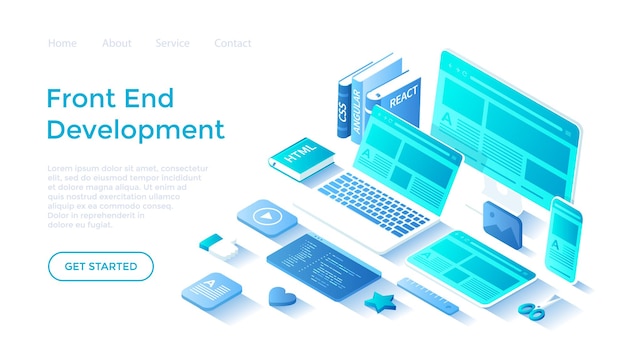 Frontend Development Creating a site layout template Converting data into a graphical UI UX inte