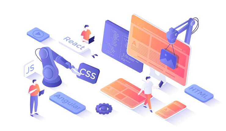 Vector 프론트엔드 개발 사이트 레이아웃 템플릿을 만들고 데이터를 그래픽 ui ux 인터페이스로 변환합니다.