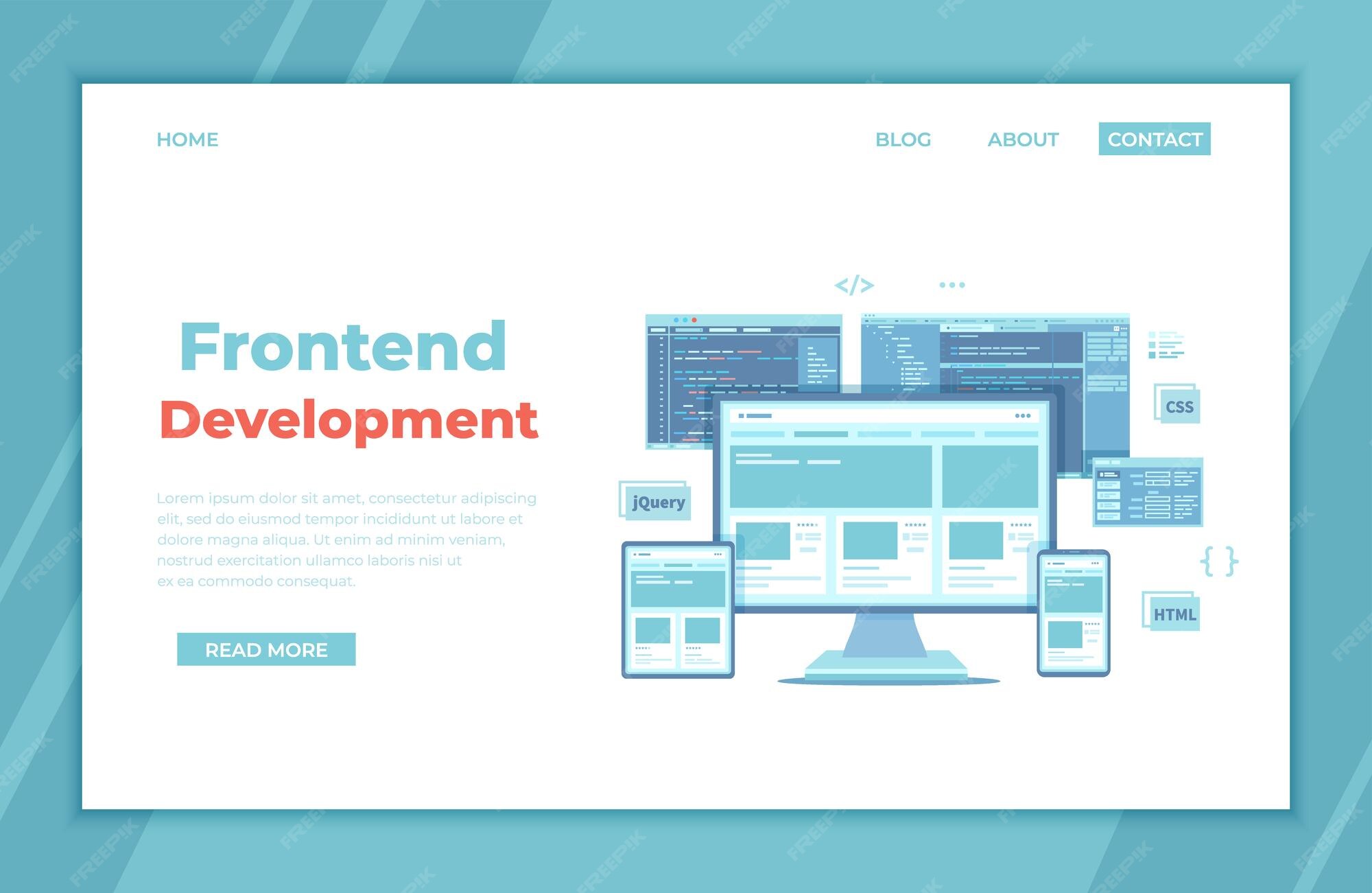 Premium Vector | Frontend development creating a site layout template ...