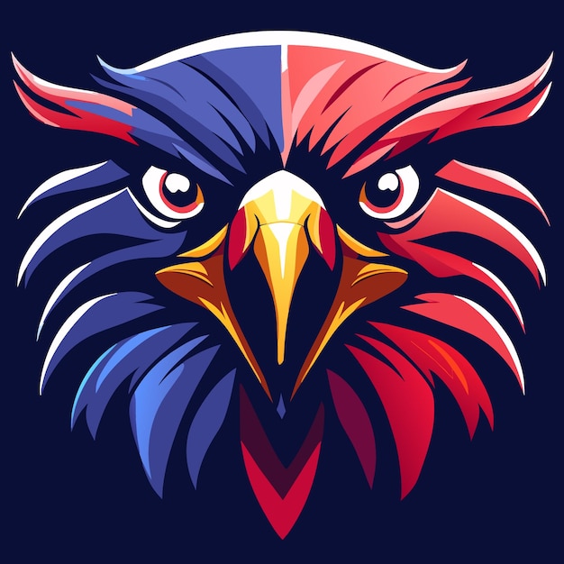 Frontfacing eagle art in usa colors