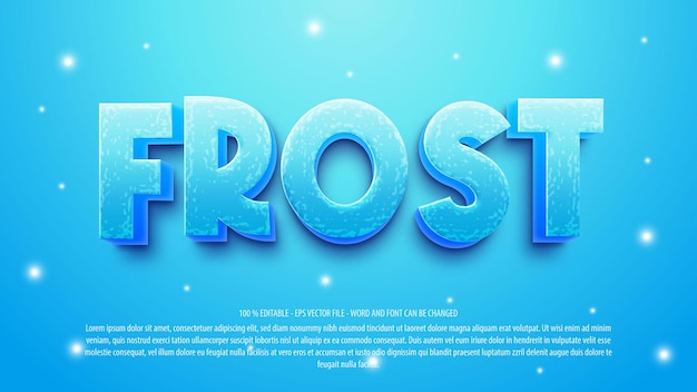 Frost 3d 스타일 편집 가능한 텍스트 효과