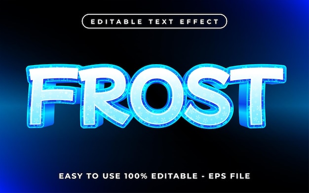 Frost 3d text effect editable text fot template headline