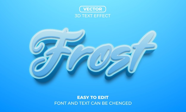 Frost Editable 3d text effects design template with solid backgraund