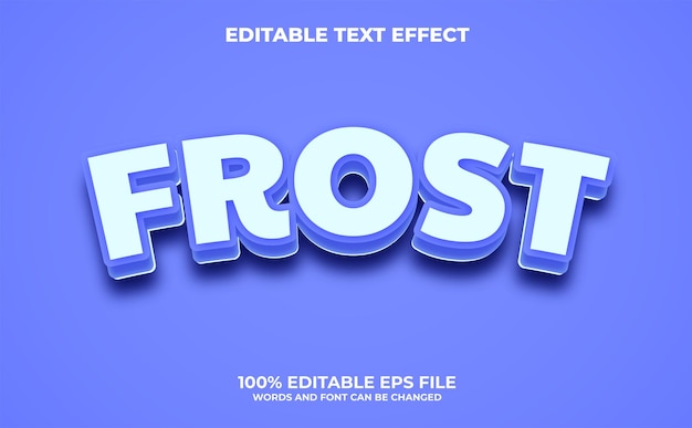 Frost editable text effect with modern and abstract style premium vector