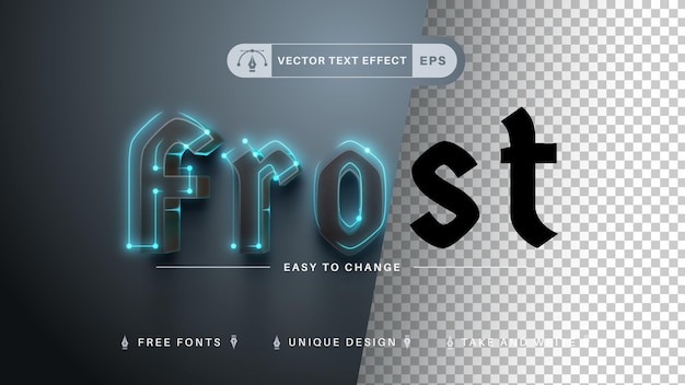 Frost Glow bewerkbaar teksteffect, lettertypestijl