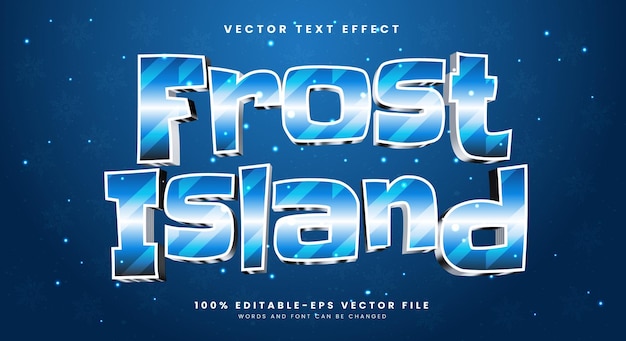 Frost Island 3d bewerkbare tekst-effect sjabloon geschikt voor sneeuw thema