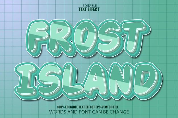 Frost Island bewerkbaar teksteffect 3D Cartoon-stijl