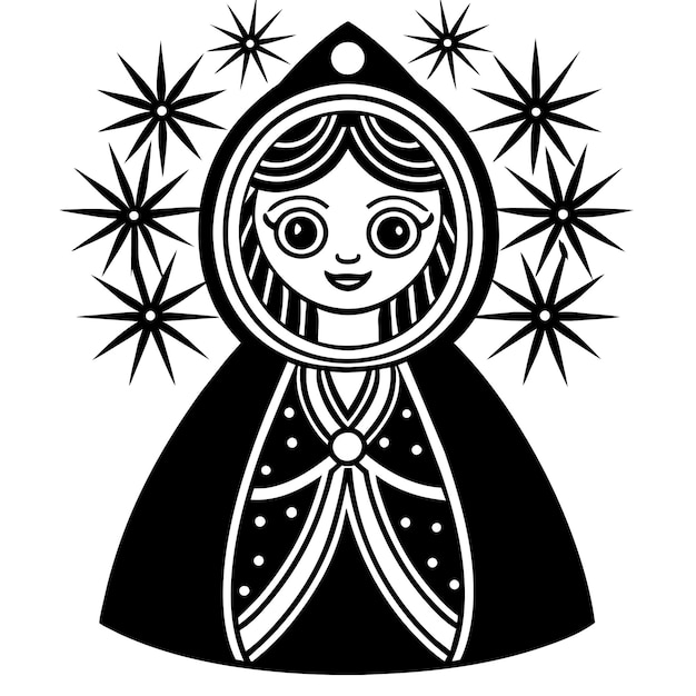 Vector frost mage vrouw met de hand getekend platte stijlvolle cartoon sticker icoon concept geïsoleerde illustratie