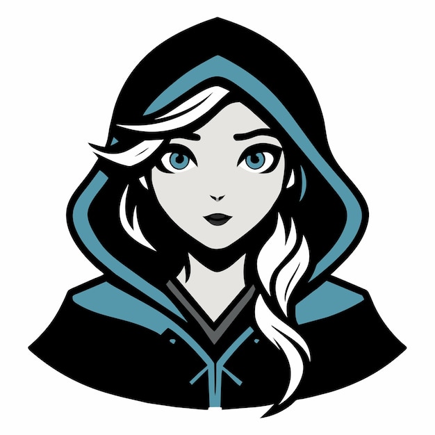 Vector frost mage woman hand drawn flat stylish cartoon sticker icon concept isolated illustration