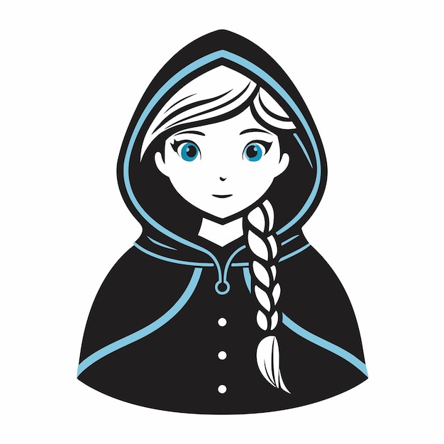 Vector frost mage woman hand drawn flat stylish cartoon sticker icon concept isolated illustration