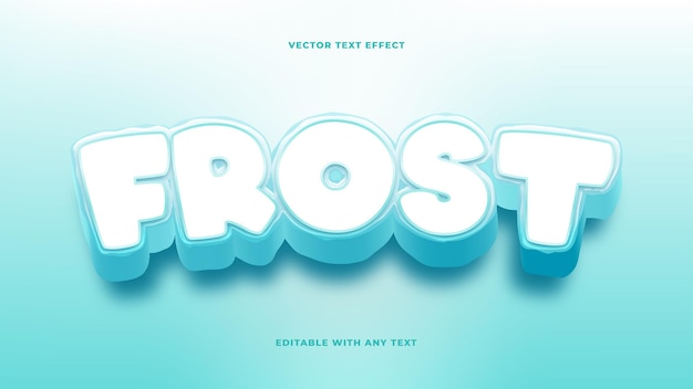 Frost text effect for winter seasonal 3D editable text effect and graphic style