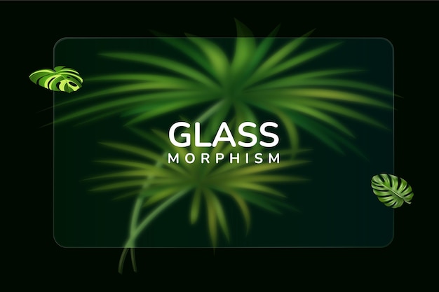 Frosted Monstera Leaf Glass Morphism Design