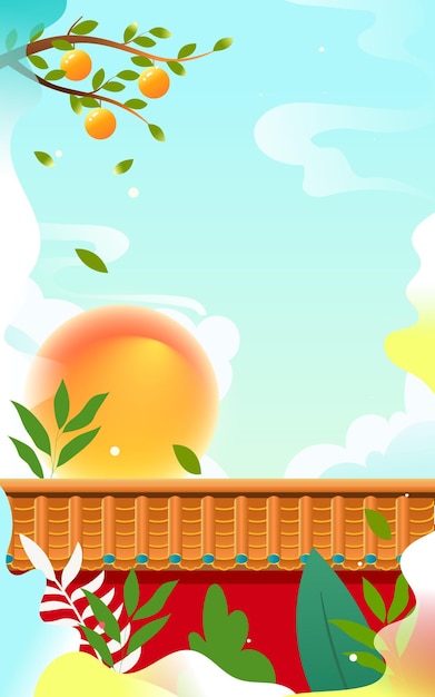 Frostfall solar term, people picking persimmons outdoors in autumn, with a wall and trees