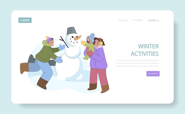 Frosty fun set joyful family moments building a snowman celebrating the playfulness of winter cold