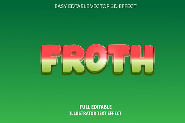 Vector froth text effect design full editable illustrator text effect