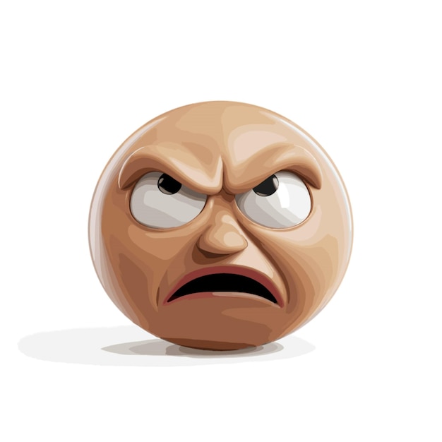 Frowning face emoj vector op witte achtergrond