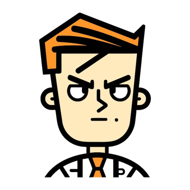 Vector frowning man icon cartoon illustration of frowning man vector icon for web