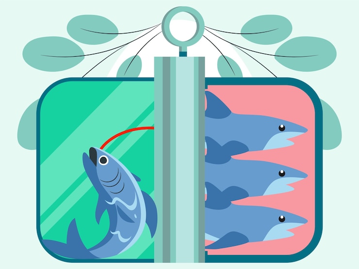Vector frozen bait concept illustration stylish and beautiful