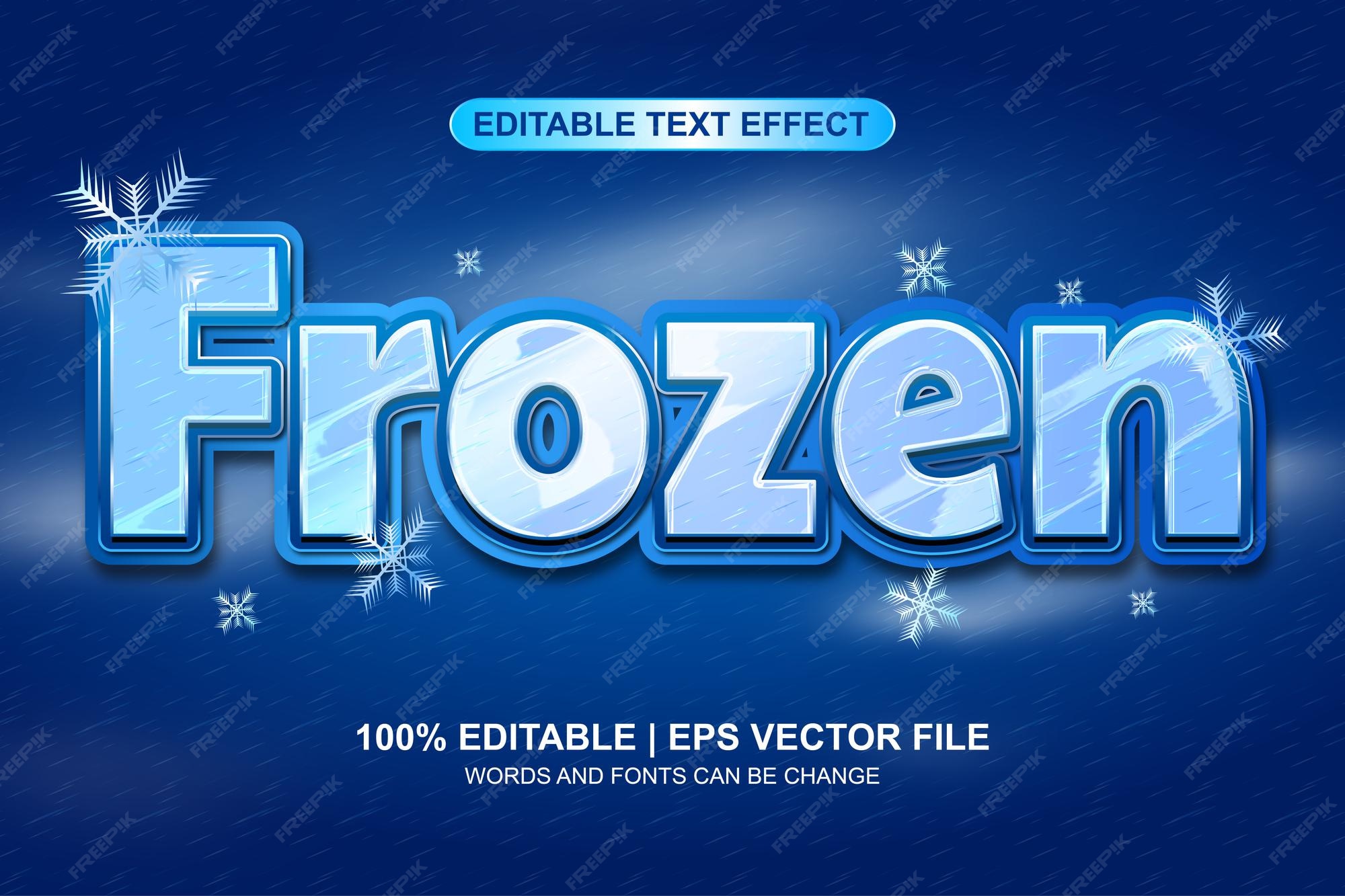 Premium Vector | Frozen cold editable text effect with snowflake