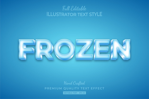 Frozen editable 3d text style effect premium