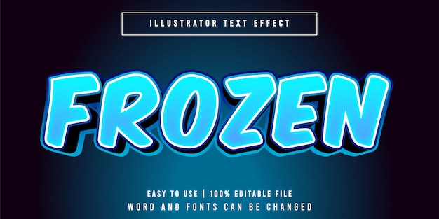 Frozen Editable Text Effect Font Style