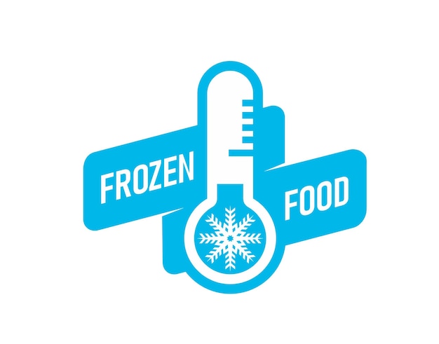 Frozen food icon ice crystal label or badge