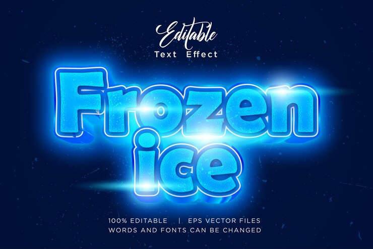 frozen ice editable text effect