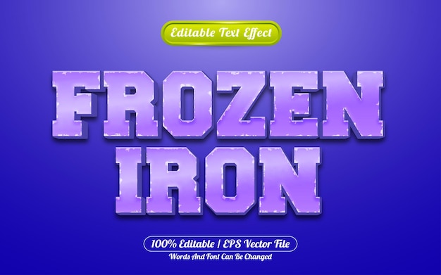 Frozen iron 3d bewerkbare teksteffect spelstijl