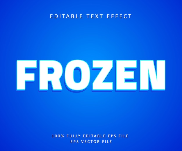 Frozen logo editable text effect mockup